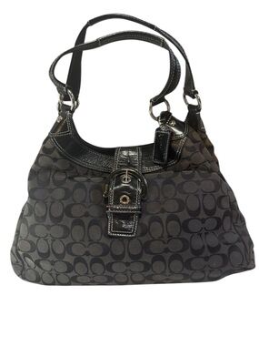 Coach Signature Canvas Hobo Bag in Black Vintage Y2K